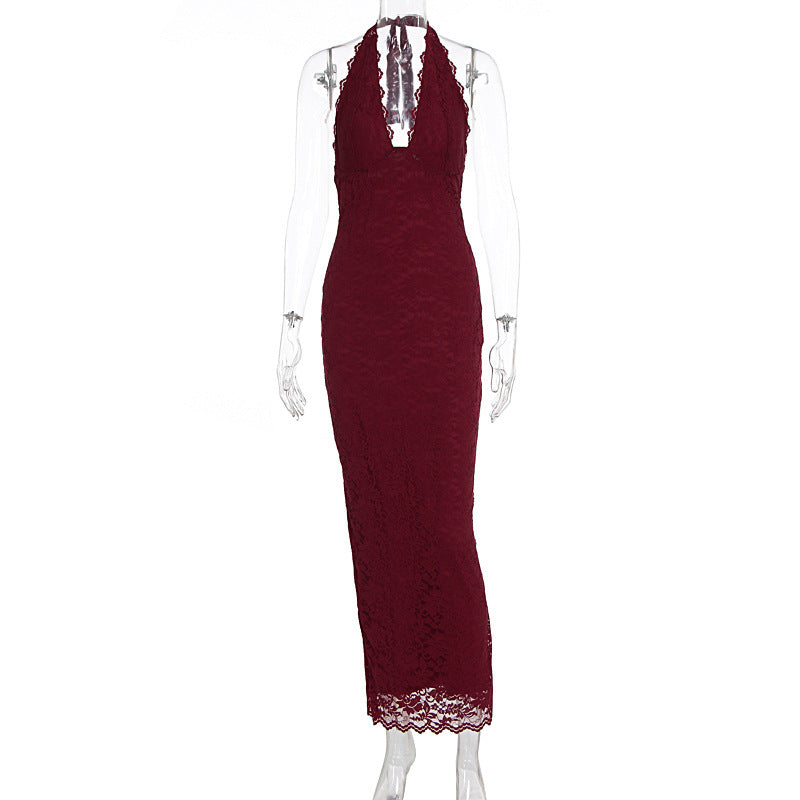 Elegant Chiffon Halter Neck Long Dress