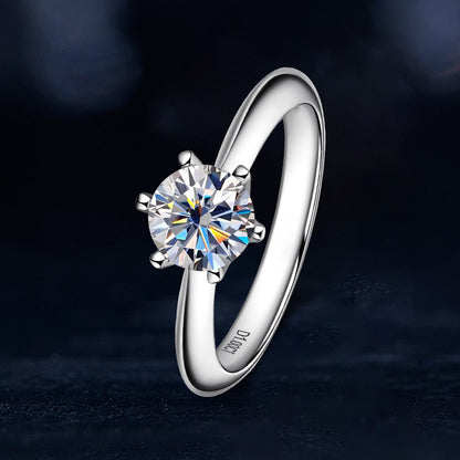 Classic Six-Claw Moissanite Ring