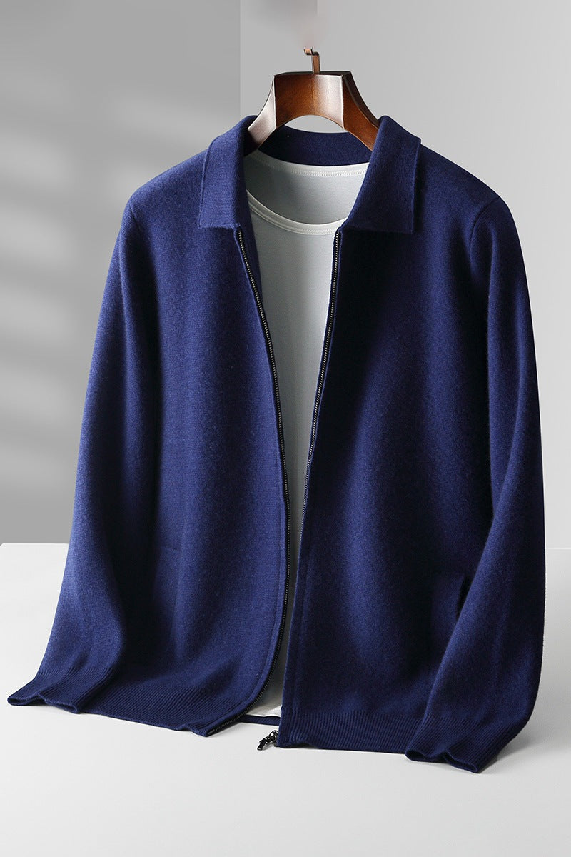 Pure Wool Knitted Cardigan for Men