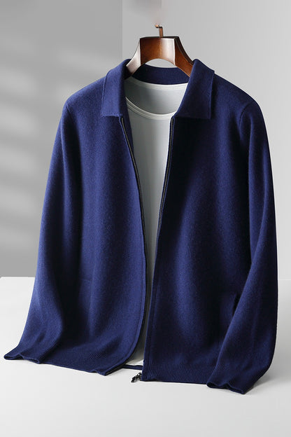 Pure Wool Knitted Cardigan for Men