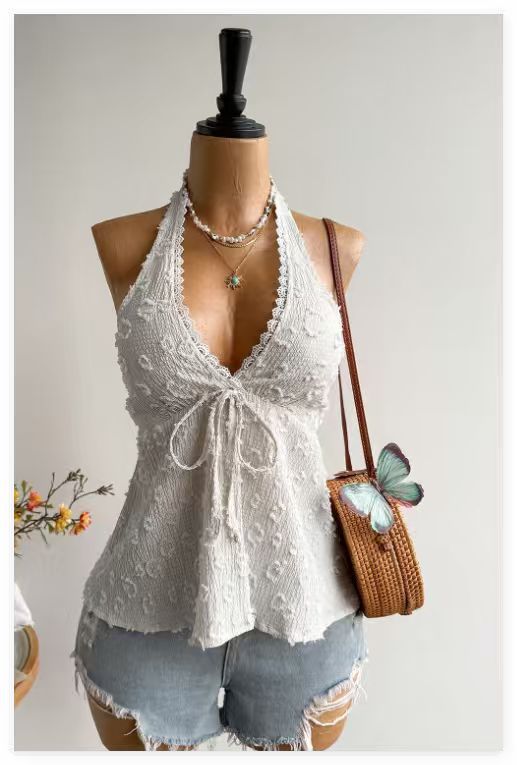 Elegant Tassel Crop Top