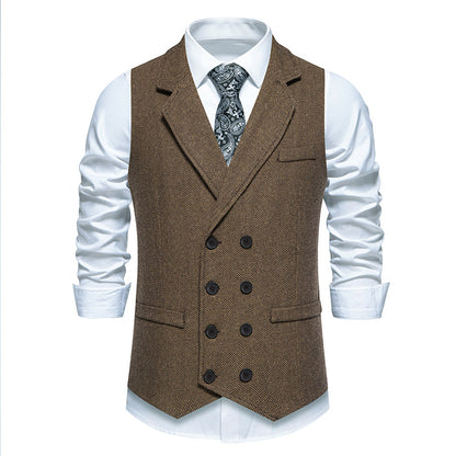 Mens Herringbone Tweed Vest