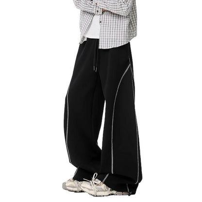 Spring/Summer Oversized, Flowy Scimitar-Style Sweatpants with Streetwear-Inspired Relaxed Fit and Wide-Leg Design