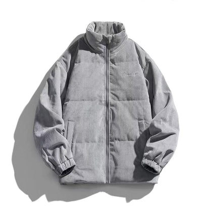 Heren corduroy donsjas effen kleur