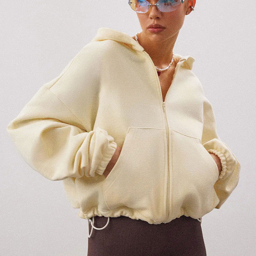 Europese dames losse cardigan hoodie