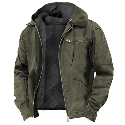 Men's Fleece Lined Hooded Jacket
