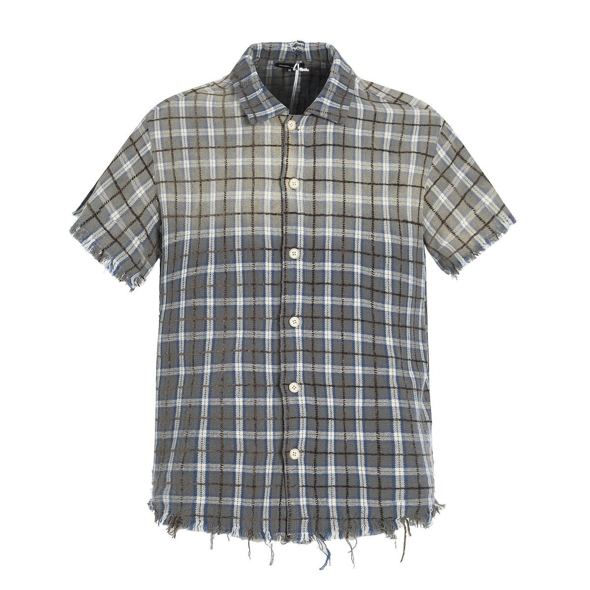 Men's and Women's Retro Plaid Loose Fit Short Sleeve Shirt
