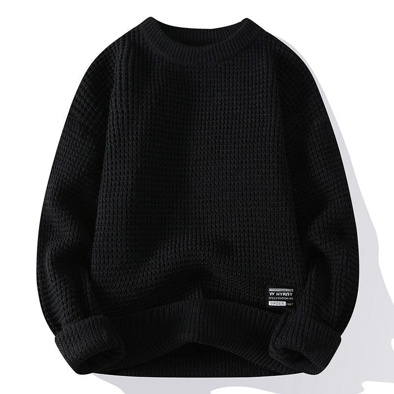 Men's Vintage Chunky Knit Pullover Round Neck Sweater