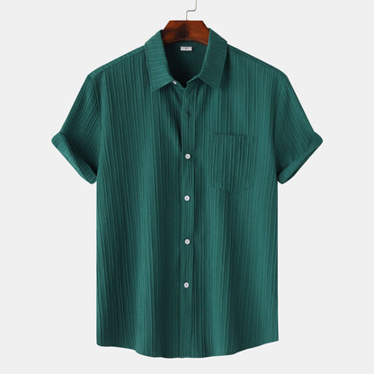 Mens Short Sleeve Lapel Shirt