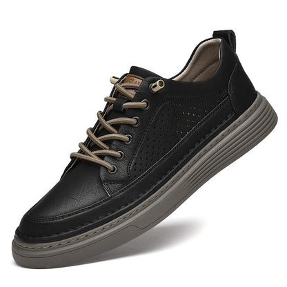 Mens Cowhide Casual Retro Breathable Shoes