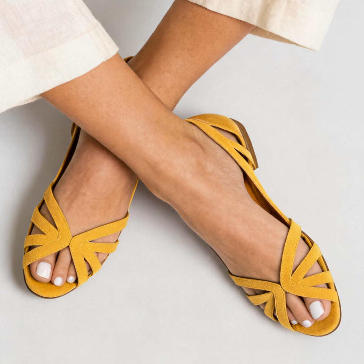 Hollowed-out cool shoes summer flat sandals
