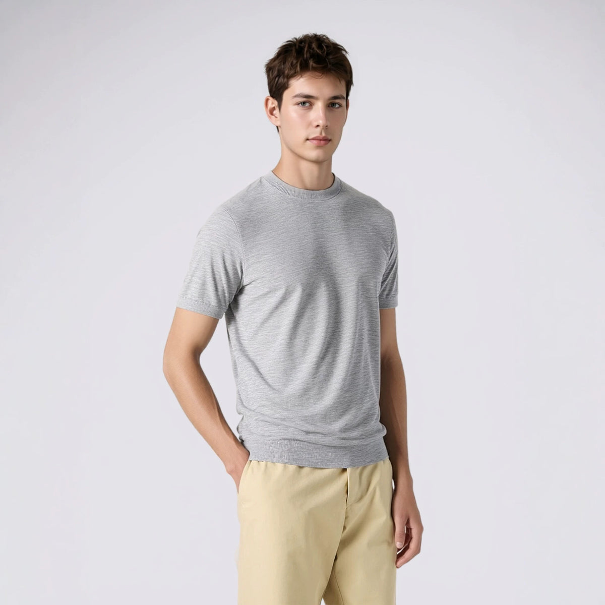 Mens Classic Wool Short Sleeve Knitwear