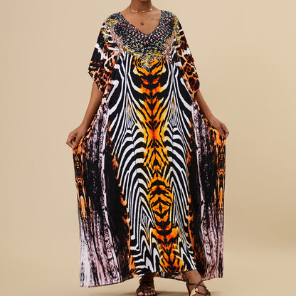 Loose-Fitting Rayon Beach Cover-Up Dress