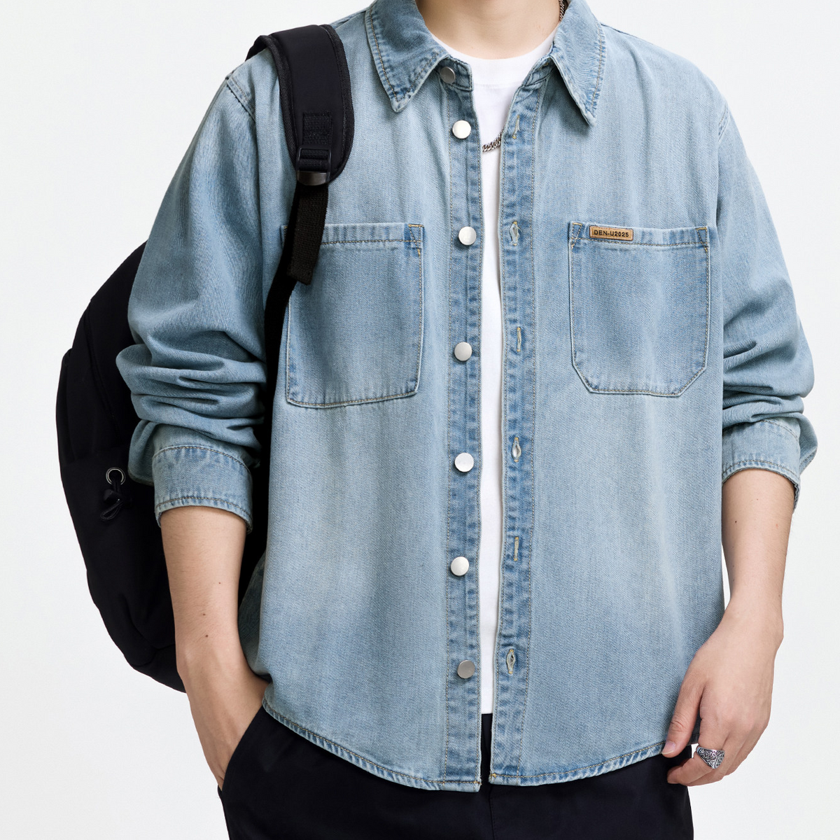Mens Denim Long Sleeve Shirt
