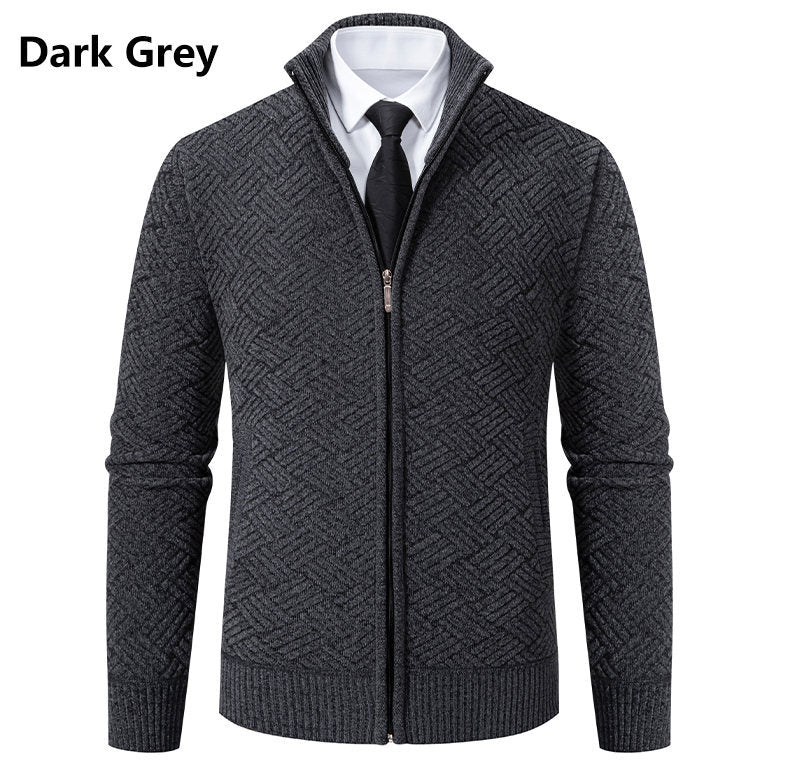Mens Fleece Lined Knit Cardigan