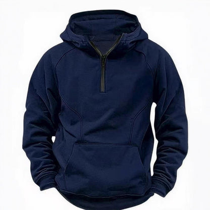 Mens Retro Hooded Zipper Jacket