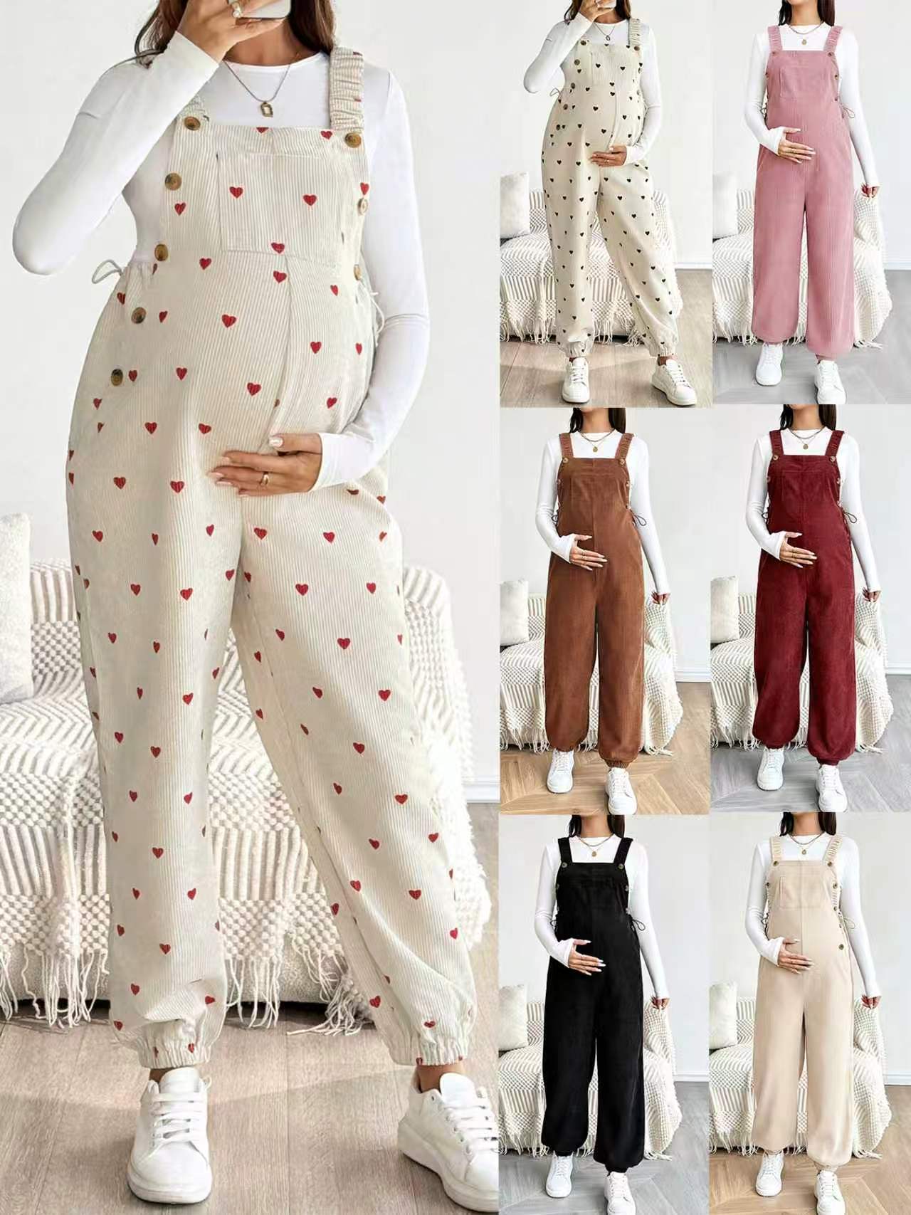 Woolen gauze maternity belt pants