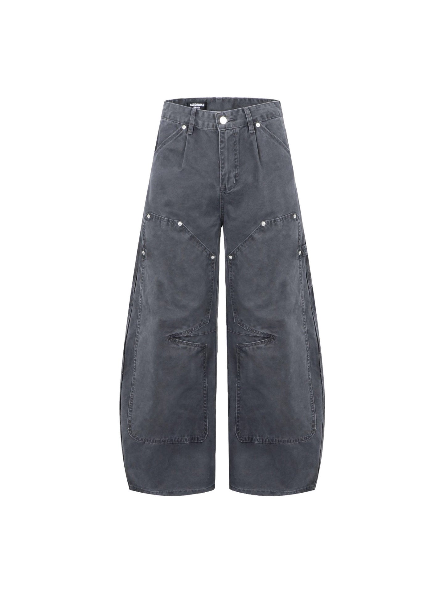Katoenen cargobroek met wijde pijpen unisex