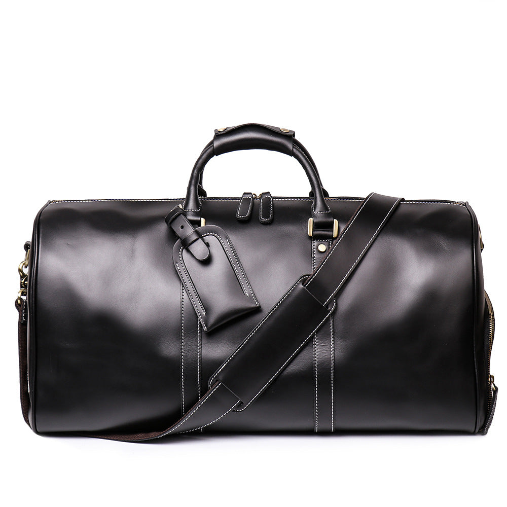 Retro Cowhide Leather Travel Shoulder Bag