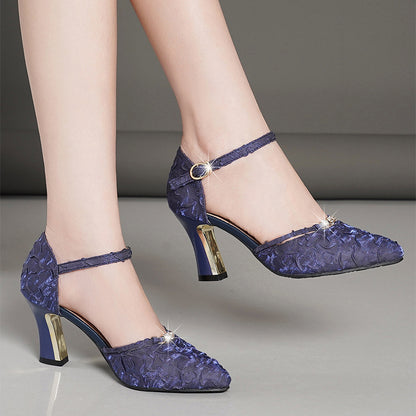 Dames satijnen feestelijke pumps