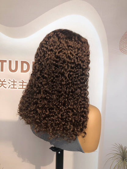 Double Drawn Human Hair Pixie Curly Wig