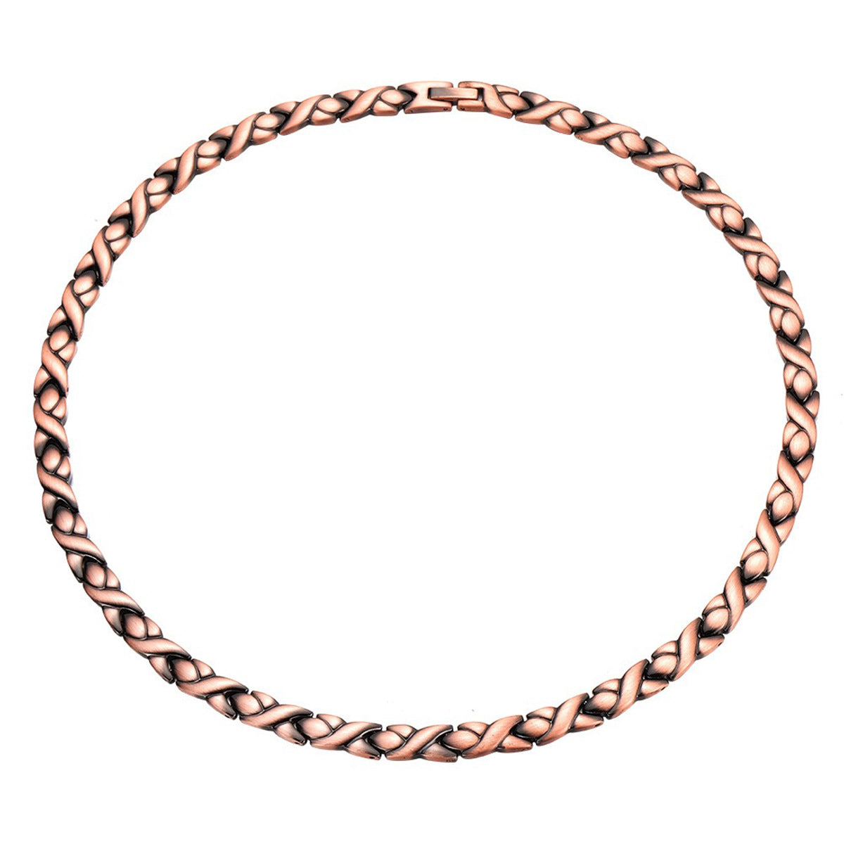 Vintage ketting van gevlochten koper unisex