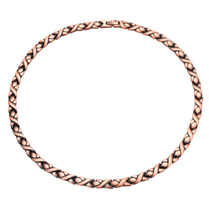 Vintage ketting van gevlochten koper unisex