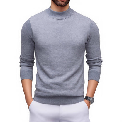 Men's Thickened Fleece-Lined Crew Neck Knit Sweater Autumn Winter