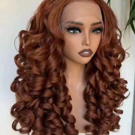 Golden Curly Lace Front Synthetic Wig 24 Inch