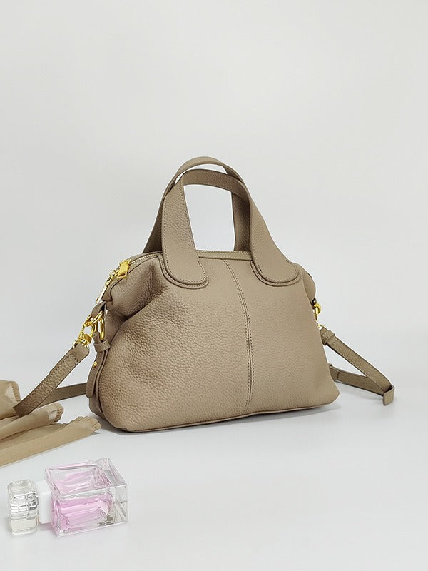 Womens Top-Layer Cowhide Dumpling Handbag