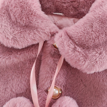 Warme zoete en schattige korte baby meisjes mantel