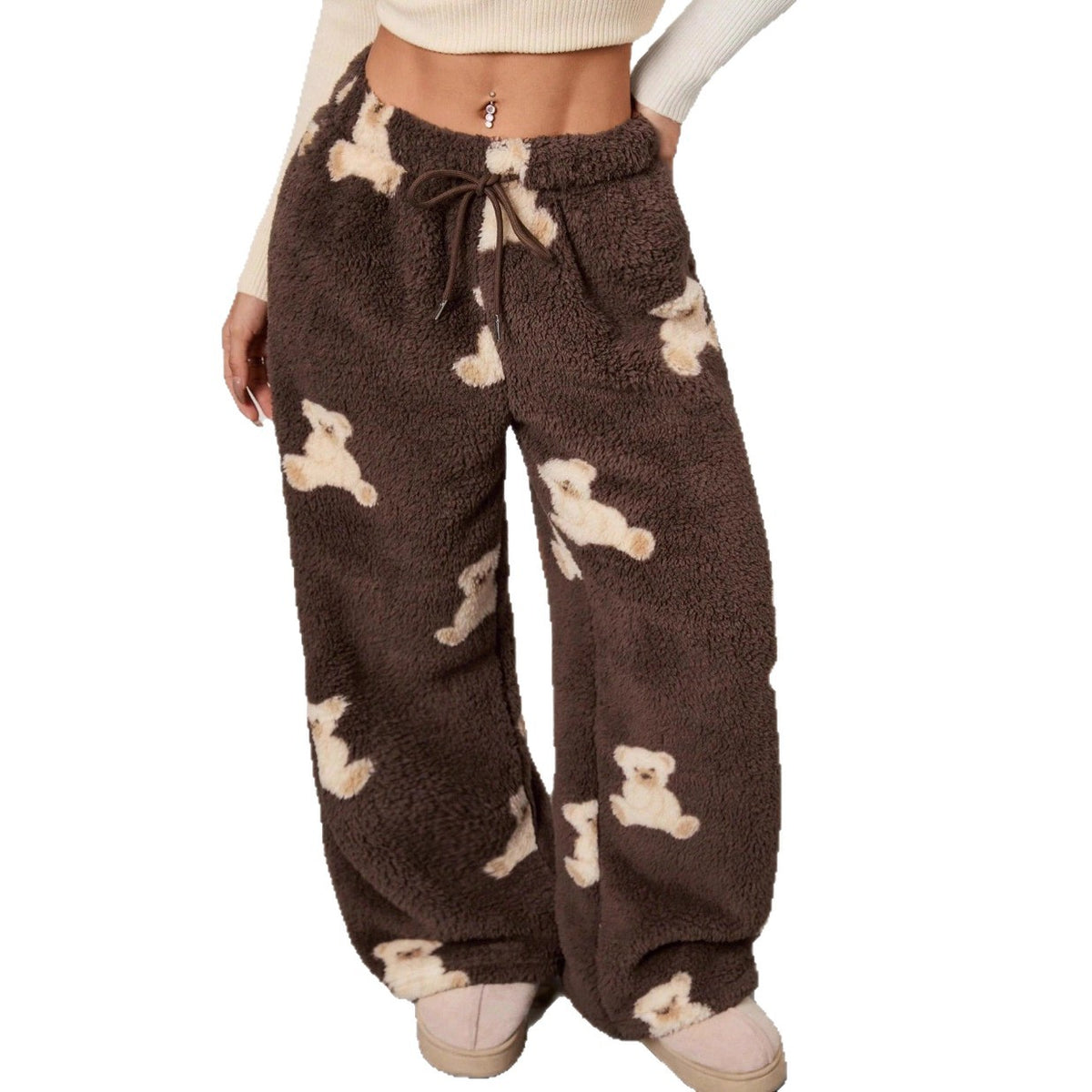 Women Wide-Leg Printed Casual Pants