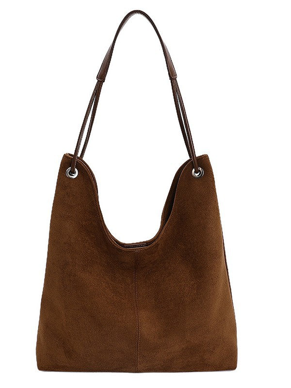 Retro Frosted Suede Womens Shoulder Tote Bag