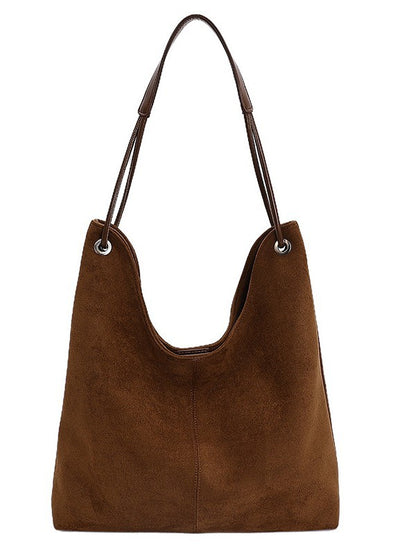 Retro Frosted Suede Womens Shoulder Tote Bag