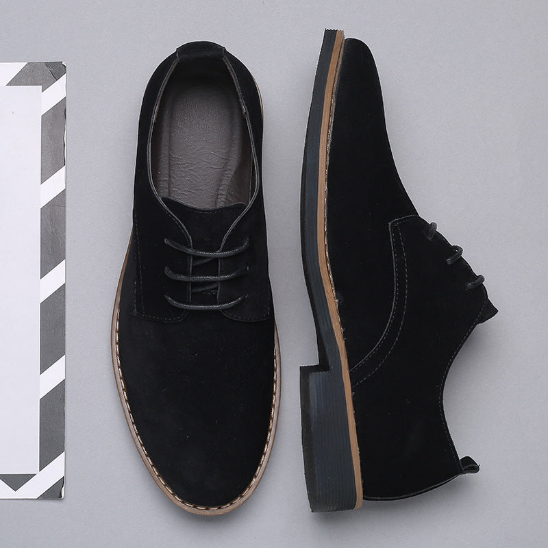 Men's Frosted Casual Work Shoes Multicolor Men's Leather Shoes Lace-Up Fashion Trend Large Size Shoes