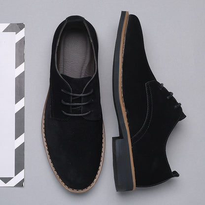 Men's Frosted Casual Work Shoes Multicolor Men's Leather Shoes Lace-Up Fashion Trend Large Size Shoes