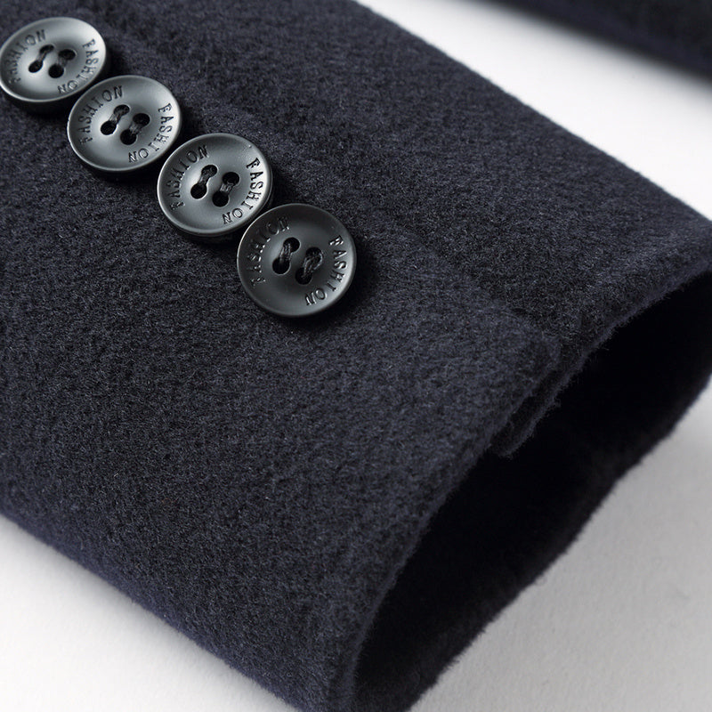 Lange zakelijke heren mantel van hoogwaardige wol