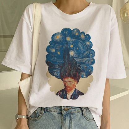 Van Gogh T-shirt Kunstschilderij T-shirt Dames