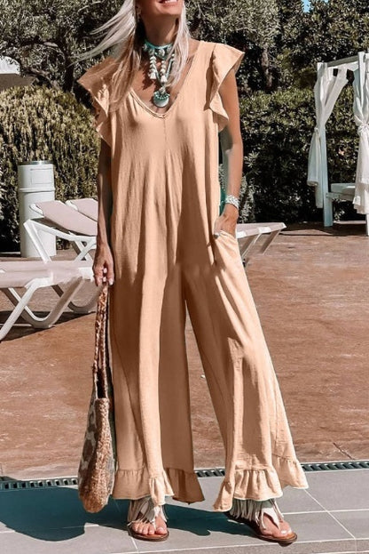 Losse Casual Jumpsuit Met Ruches