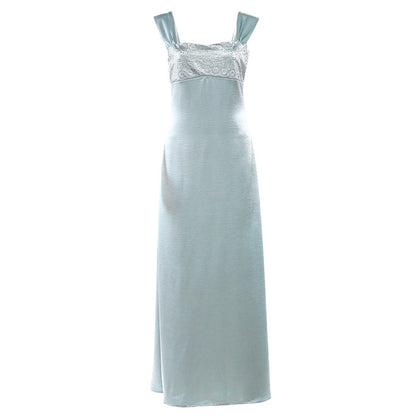 Elegant Rhinestone Backless Long Dress