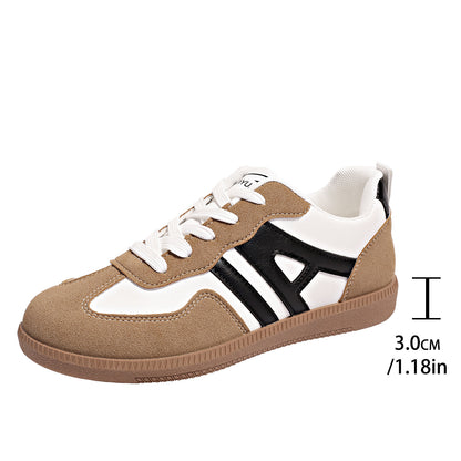 Retro Color Block Lace Up Jogging Shoes