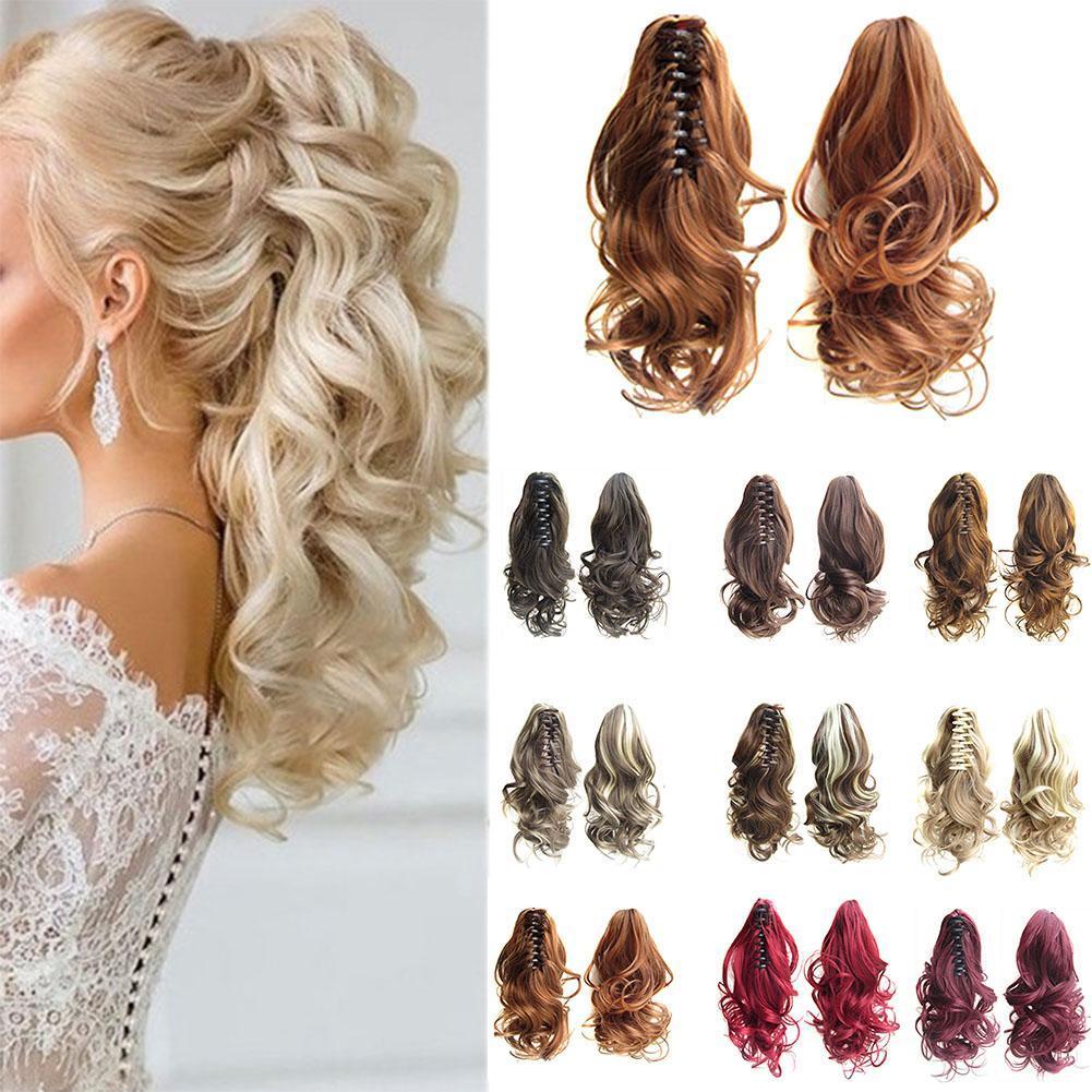 Lange golvende synthetische paardenstaart met klem