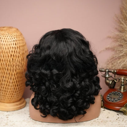 Elastic Headband Wig with Wavy Curls