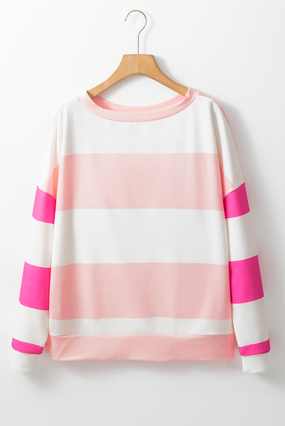 Sweatshirt met kleurblokken verlaagde schouders en lange mouwen