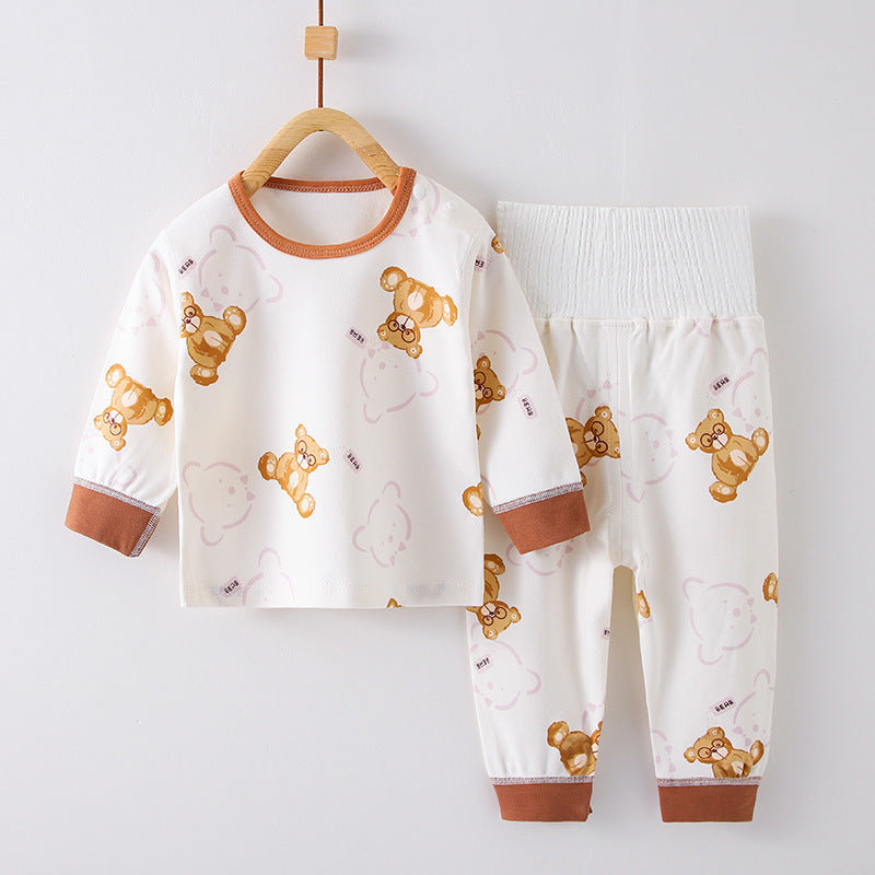 Childrens Cotton Pajama Set Long Sleeve Two-Piece