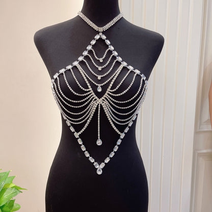 Bikini necklace with rhinestone accessories for women