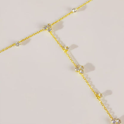 Zirconia Inlaid Rhinestone Adjustable Bracelet