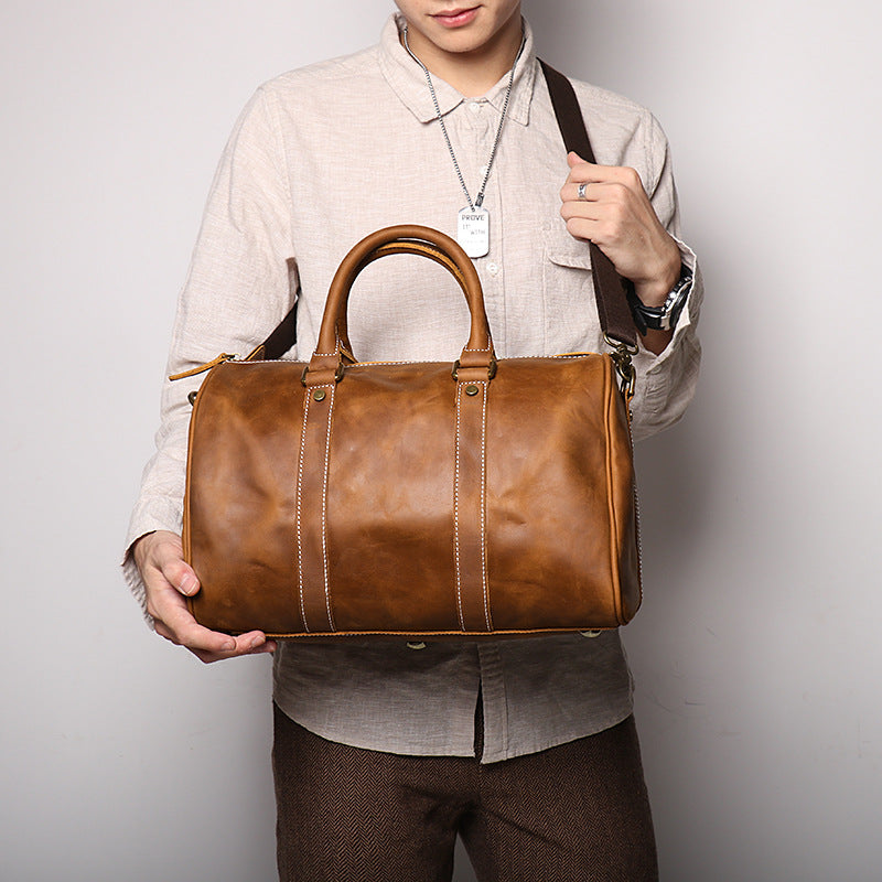Genuine Leather Retro Satchel Crossbody Bag