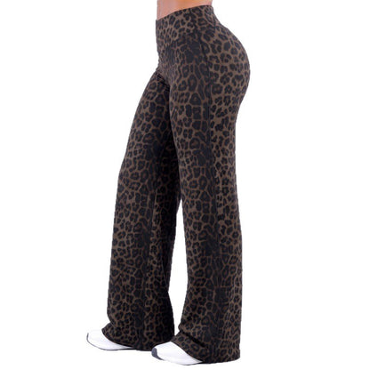 Women's Brushed Fabric High-Waisted Wide-Leg Yoga Running Pants