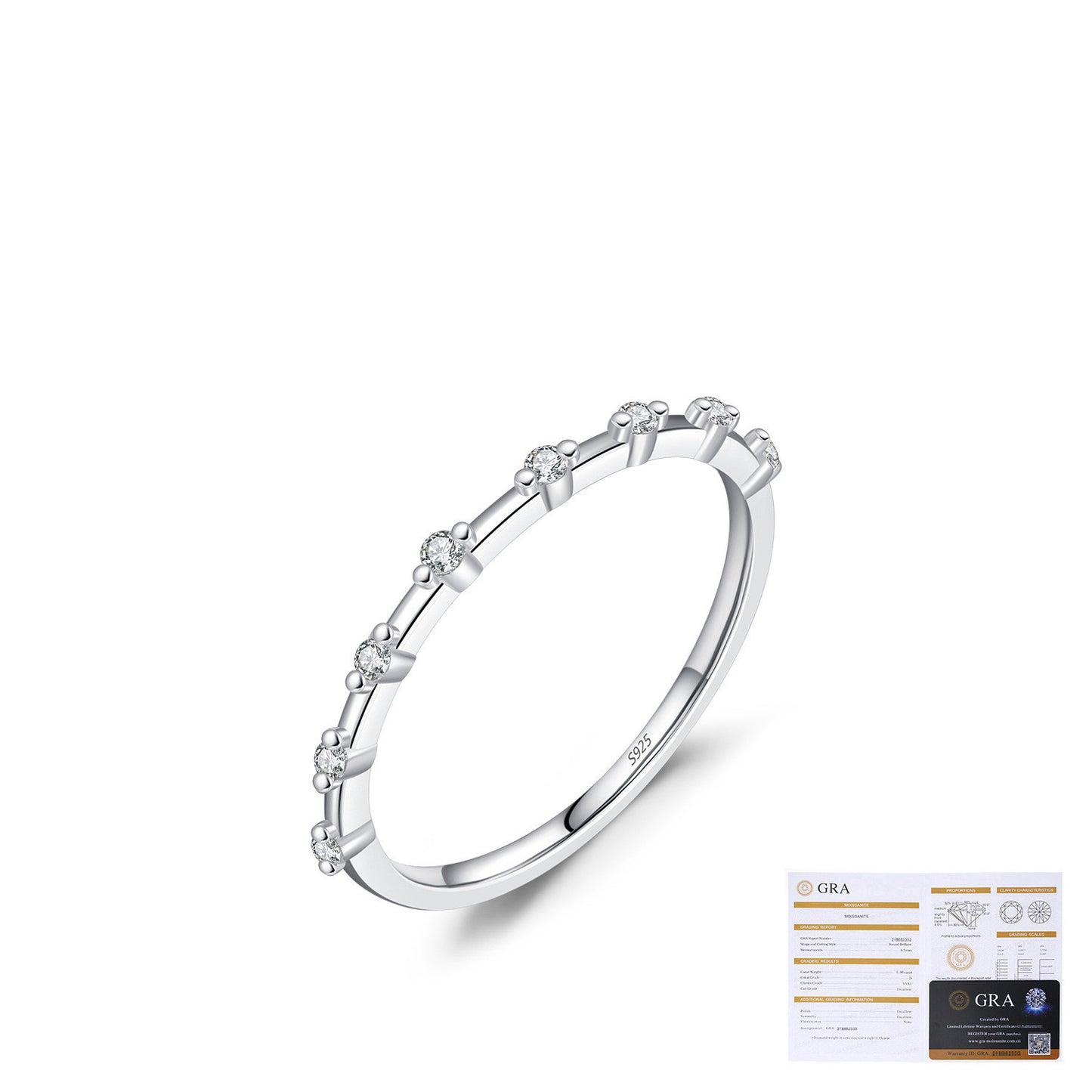 Moissanite S925 Sterling Zilvere Ring